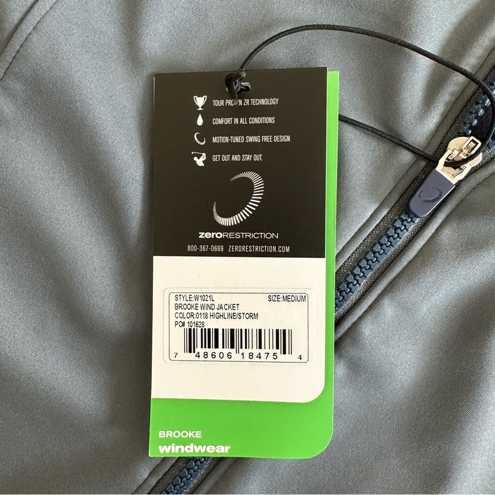 NWT Zero Restriction Brook Wind Jacket M - Picture 3 of 3
